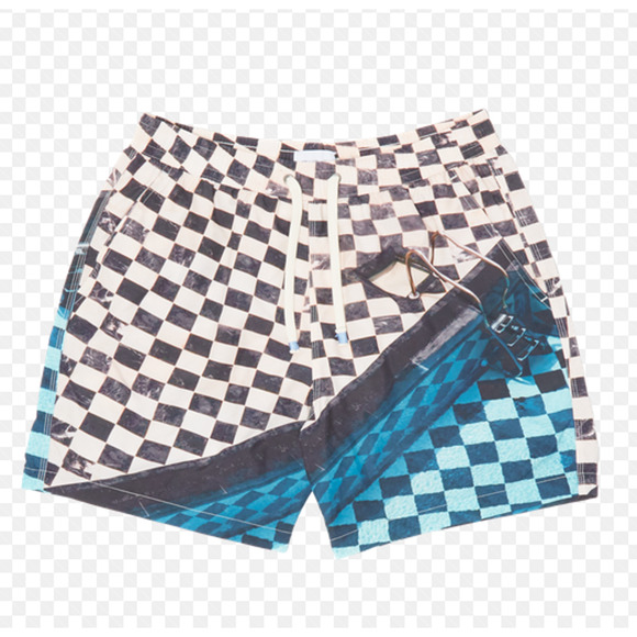 Blue Sky Inn Colorblocked Check 5 Swim Trunks Multi Size L 1691